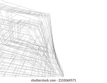abstract architecture vector 3d illustration