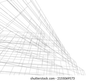 abstract architecture vector 3d illustration
