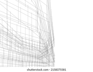 ilustración 3d del vector de arquitectura abstracta 
