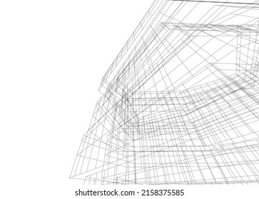 abstrakte Architektur, Vektorgrafik 3D 