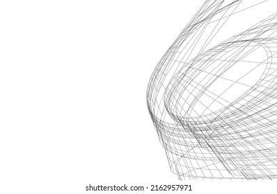 Abstract architecture vector 3d illustration