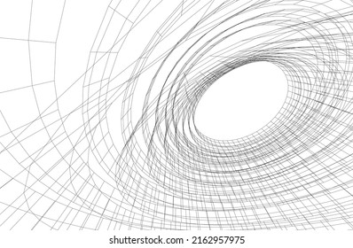 Abstract architecture vector 3d illustration