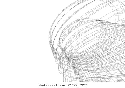 Abstrakte Architektur, Vektorgrafik 3D
