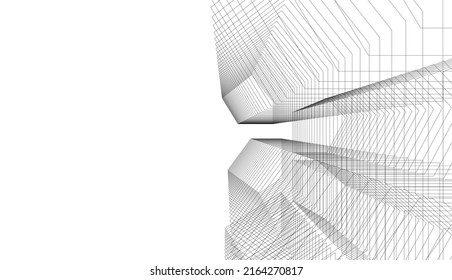 abstract architecture vector 3d illustration