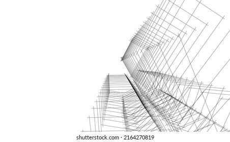 abstract architecture vector 3d illustration