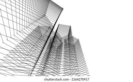 abstrakte Architektur, Vektorgrafik 3D