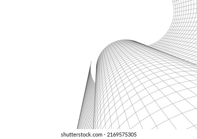 Abstract architecture vector 3d illustration