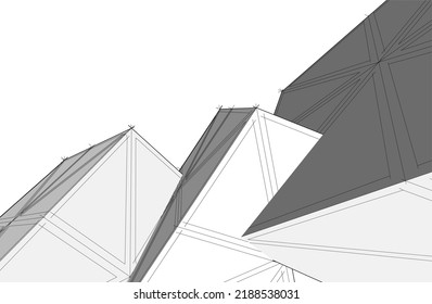 abstract architecture vector 3d illustration