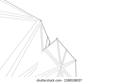 ilustración 3d del vector de arquitectura abstracta
