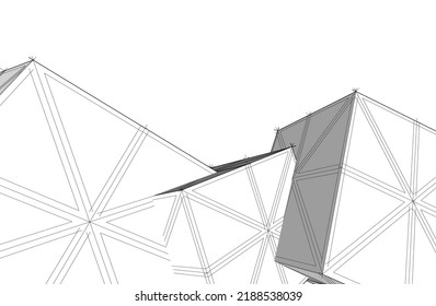 abstract architecture vector 3d illustration