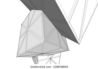 abstract architecture vector 3d illustration