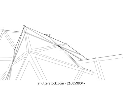 abstract architecture vector 3d illustration