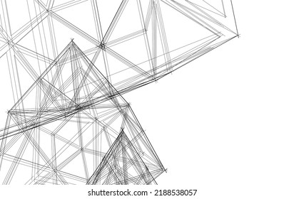 abstract architecture vector 3d illustration