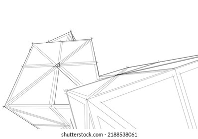 abstrakte Architektur, Vektorgrafik 3D