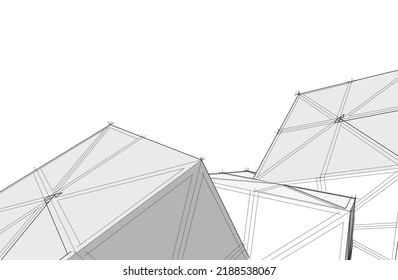 abstract architecture vector 3d illustration