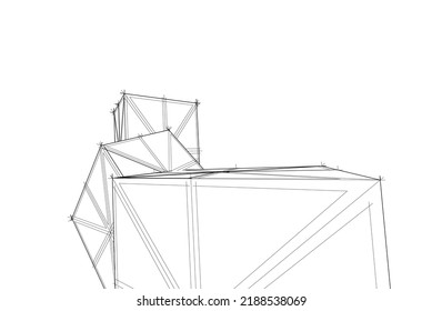abstract architecture vector 3d illustration