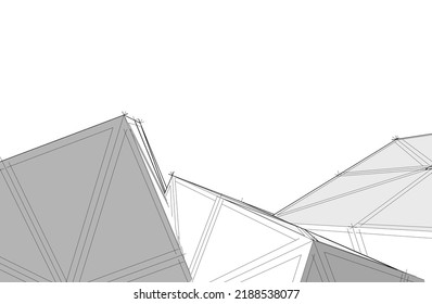 abstrakte Architektur, Vektorgrafik 3D