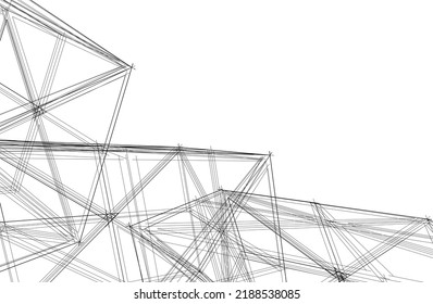 abstract architecture vector 3d illustration