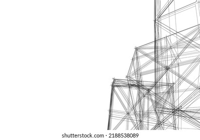 ilustración 3d del vector de arquitectura abstracta