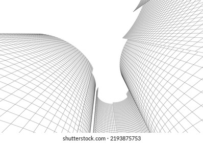 abstrakte Architektur, Vektorgrafik 3D 