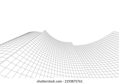 ilustración 3d del vector de arquitectura abstracta 