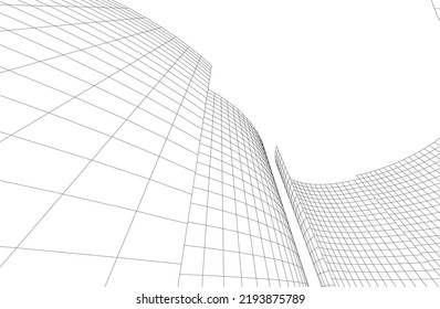 abstract architecture vector 3d illustration 