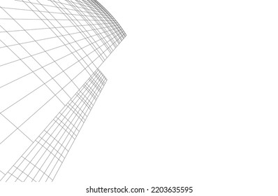 Abstract architecture vector 3d illustration