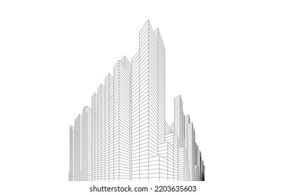 Abstrakte Architektur, Vektorgrafik 3D