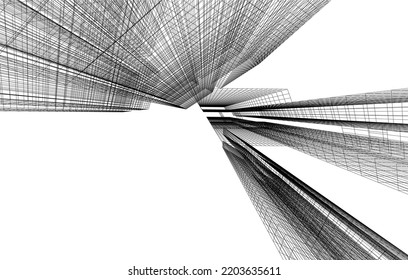 Abstrakte Architektur, Vektorgrafik 3D