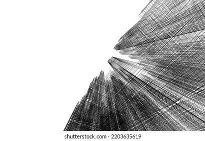 Abstract architecture vector 3d illustration