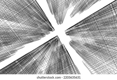 Abstract architecture vector 3d illustration