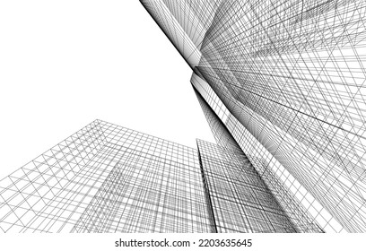 Abstract architecture vector 3d illustration