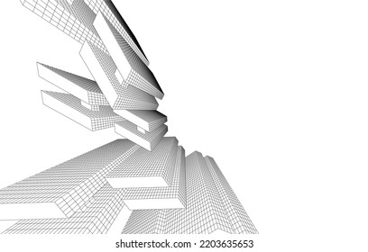 Abstract architecture vector 3d illustration