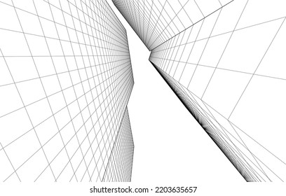 Abstrakte Architektur, Vektorgrafik 3D