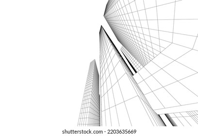 Abstract architecture vector 3d illustration