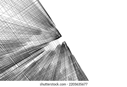 Abstract architecture vector 3d illustration