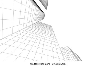 Abstract architecture vector 3d illustration