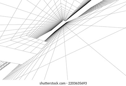 Abstract architecture vector 3d illustration