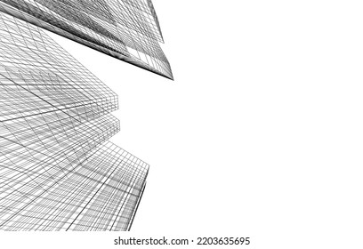Abstract architecture vector 3d illustration