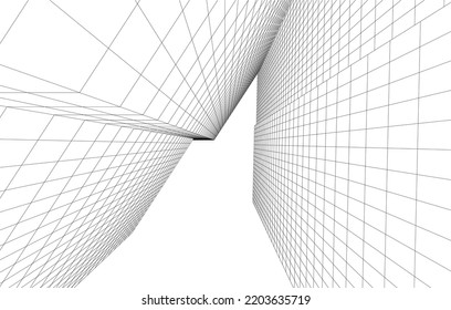 Abstract architecture vector 3d illustration