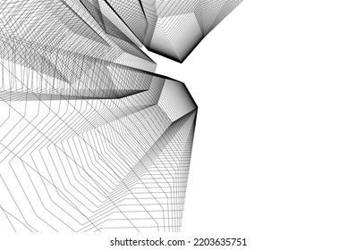Abstrakte Architektur, Vektorgrafik 3D