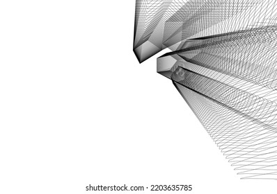 Abstract architecture vector 3d illustration