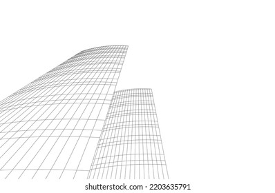 Abstract architecture vector 3d illustration