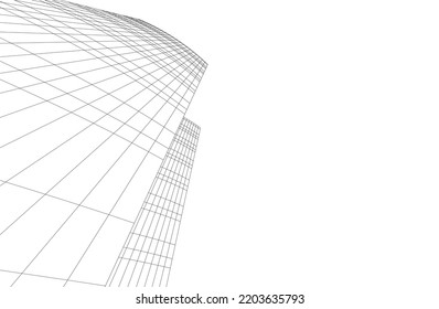 Abstract architecture vector 3d illustration