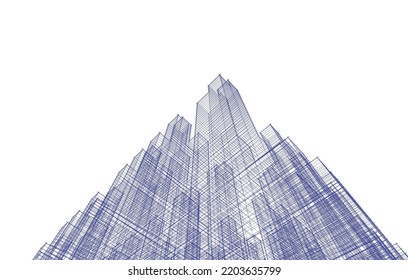 Abstract architecture vector 3d illustration