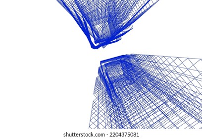 Abstract architecture vector 3d illustration