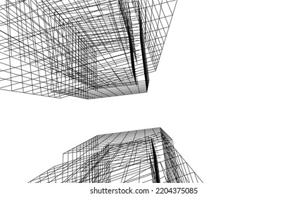 Abstrakte Architektur, Vektorgrafik 3D