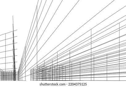 Abstract architecture vector 3d illustration