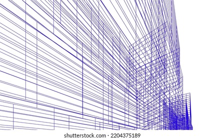 Abstract architecture vector 3d illustration