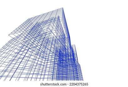 Abstract architecture vector 3d illustration